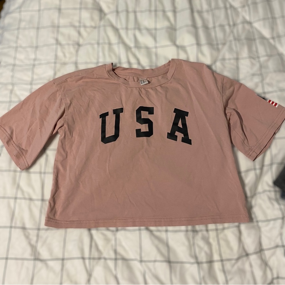 USA crop tee